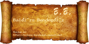 Balázs Bendegúz névjegykártya